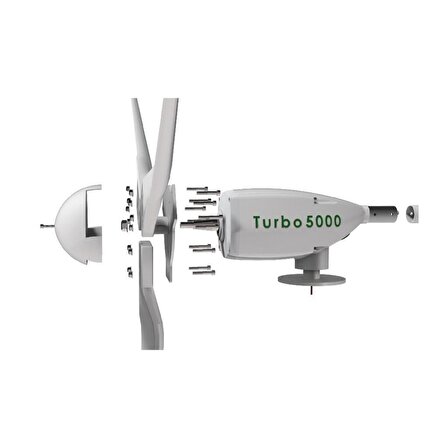 Teknovasyon Arge Tumurly® Turbo5000 - 5000 Watt  Yatay Rüzgar Tübini Paketi Şarj Kontrol cihazı ve Dumpload
