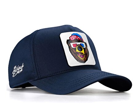 BlackBörk V1 Baseball Ayı - 2 Kod Logolu Unisex Lacivert Şapka (Cap)