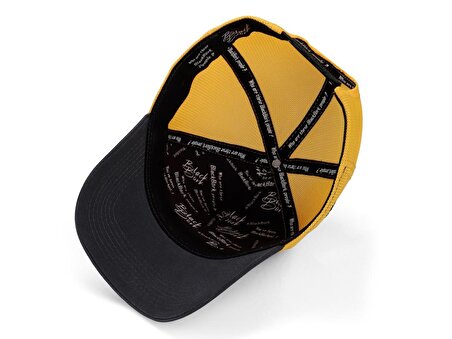 BlackBörk V1 Trucker Ayı - 2 Kod Logolu Unisex Antrasit-Sarı Şapka (Cap)