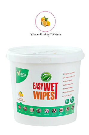 Vebox Easy Wet Wipes Kova Islak Mendil Limon Ferahlığı Eco 300 Adet