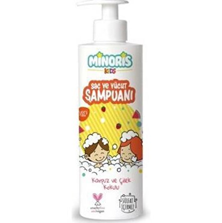 Minoris Kids Organik Saç ve Vücut Şampuanı Karpuz Çilek Kokulu 400 ml