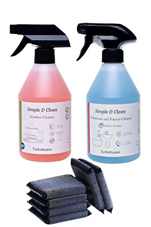Simple & Clean Banyo ve Mutfak Temizleme Spreyi 2'li Paket 2x500ml