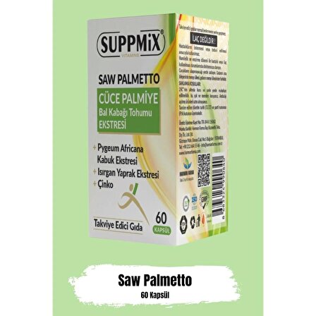 Suppmix Saw Palmetto Cüce Palmiye Bal Kabağı Tohumu Kapsül 60'lı