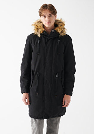 Kapüşonlu Siyah Parka 0110108-900