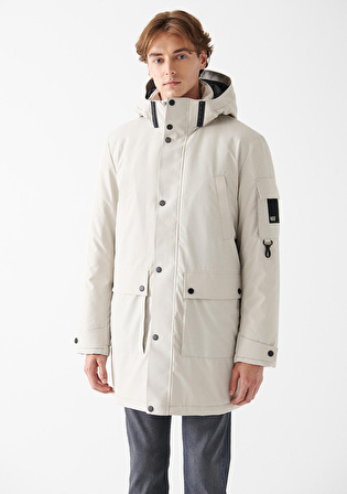 Kapüşonlu Bej Parka 0110124-70144