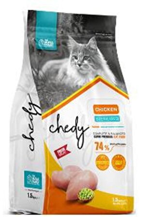 Chedy Super Premium Kısırlaştırılmış Tavuklu Yetişkin Kedi Maması 1,5 Kg