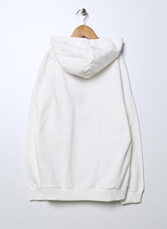 Koton Ekru Kız Çocuk Kapüşonlu Uzun Kollu Baskılı Sweatshirt 3WKG10164AK