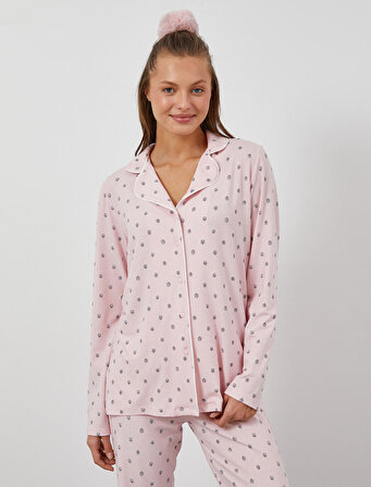 Gömlek Pijama Üstü Uzun Kollu