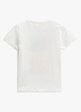 Koton Baskılı Kırık Beyaz Erkek Çocuk T-Shirt 3SKB10046TK