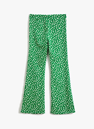Koton Lastikli Bel Geniş Paça Yeşil Kız Çocuk Pantolon 3SKG40013AK