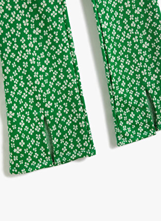 Koton Lastikli Bel Geniş Paça Yeşil Kız Çocuk Pantolon 3SKG40013AK