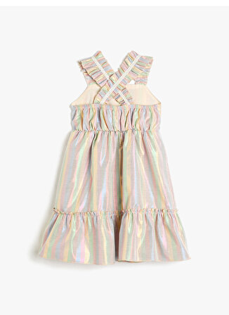 Koton Pembe Kız Çocuk V Yaka Askılı Elbise 3SKG80022AW