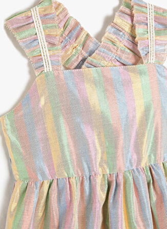 Koton Pembe Kız Çocuk V Yaka Askılı Elbise 3SKG80022AW