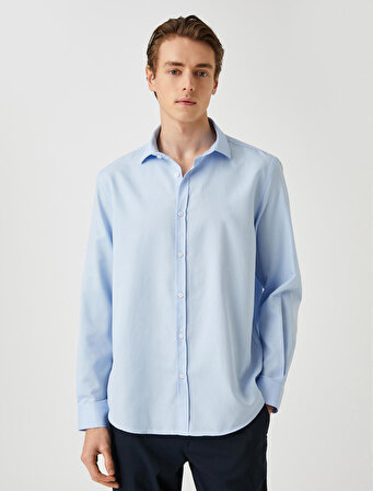 Basic Gömlek Klasik Manşet Yaka Uzun Kollu Dar Kesim Non Iron