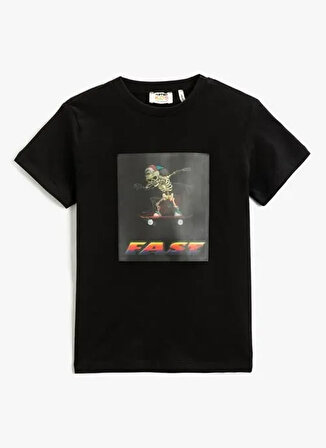 Koton Baskılı Siyah Erkek Çocuk T-Shirt 3SKB10204TK