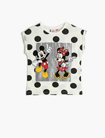 Minnie Mouse Tişört Oversize Lisanslı Parıltılı Pamuklu