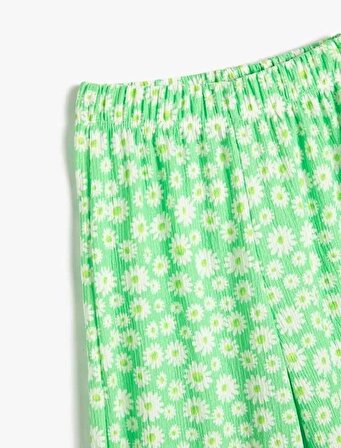 Koton Lastikli Bel Geniş Paça Yeşil Kız Çocuk Pantolon 3SKG40089AK