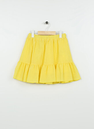 Koton Sarı Kız Çocuk Kısa Desenli Etek 3SKG70036AW