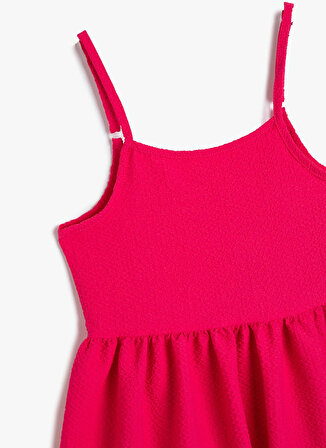 Koton Düz Pembe Kız Çocuk Diz Altı Elbise 3SKG80081AW