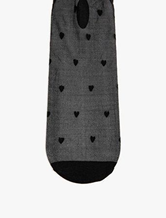 Külotlu Çorap Kalp Desenli 15 Den