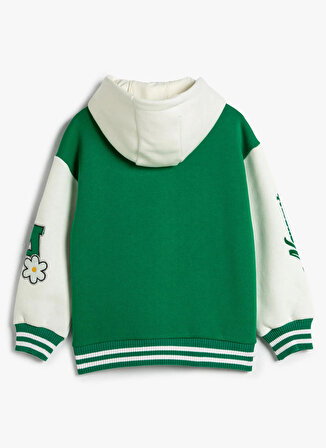 Koton Yeşil - Beyaz Kız Çocuk Ceket 4WKG10057AK