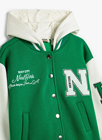 Koton Yeşil - Beyaz Kız Çocuk Ceket 4WKG10057AK
