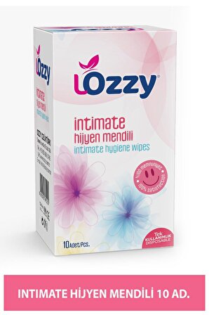 Lozzy Dış Genital Bölge Temizleme Mendili - Tekli Paketli Intimate Care 10 Mendil Intimate-Mendil-10adet