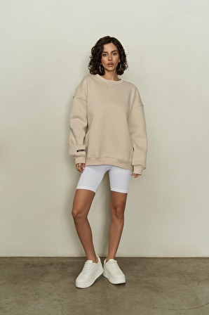 Maico Bej Unisex Oversize Sweatshirt