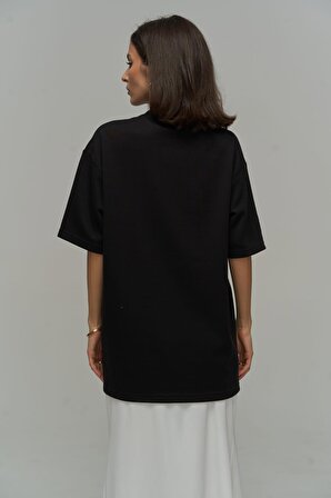 Corset Siyah Oversize T-Shirt