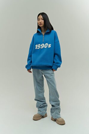 Vintage 1990 Mavi Oversize Sweatshirt