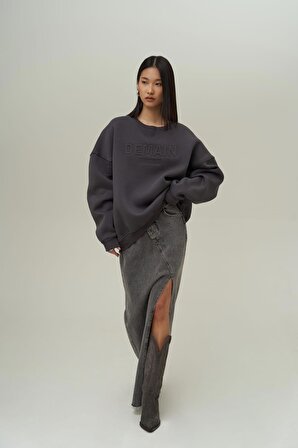 Mai Collection Demain Antrasit Oversize Sweatshirt