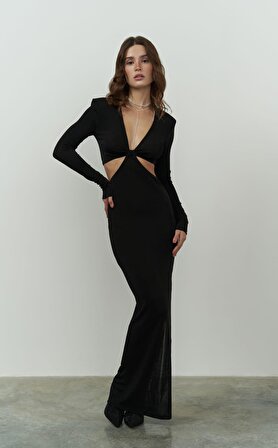 Elvira Uzun Siyah Elbise