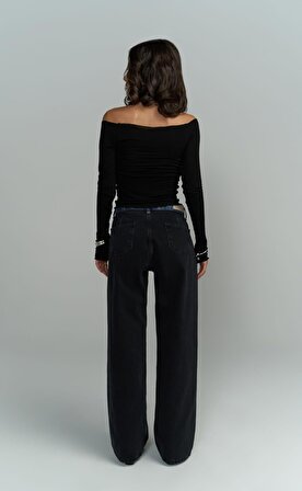 Unique Siyah / Mavi Jean Pantolon