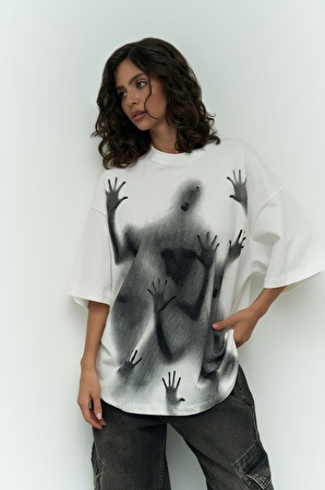 Ghost Beyaz Oversize T-Shirt