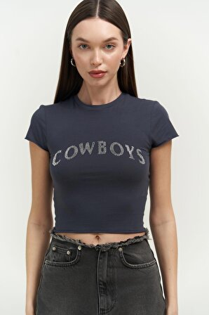 Cowboys Antrasit Penye Crop