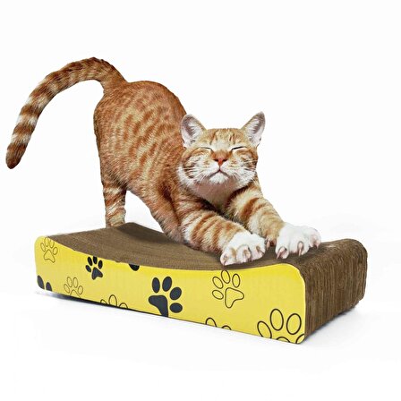 Ondüle Karton, Kedi Tırmalama Tahtası 39x7,5x20cm, Kedi Tırmalama Rampası