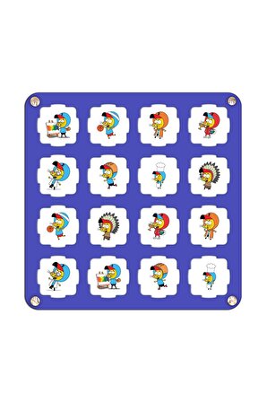 Kral Şakir Ahşap MDF Eşleştirme Hafıza Oyunu 3 Farklı Oyun Kartlı 23x23