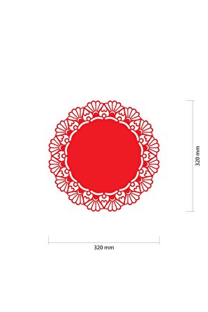 Artikel 440 32 cm Yuvarlak Kırmızı Desenli Amerikan Servis Takımı 2 Kişilik