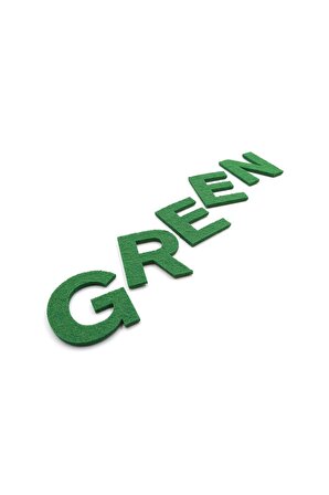 Yeşil Keçe  Harfler-1 41 Adet Yeşil Keçe Harf Alfabe Seti-0426