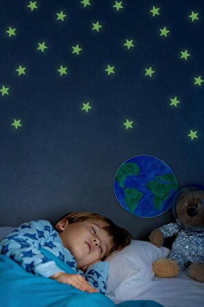 36 Adet Fosforlu Mini Yıldız Yeşil Karanlıkta Parlar Duvar ve Tavan Çocuk Odası Süs Sticker
