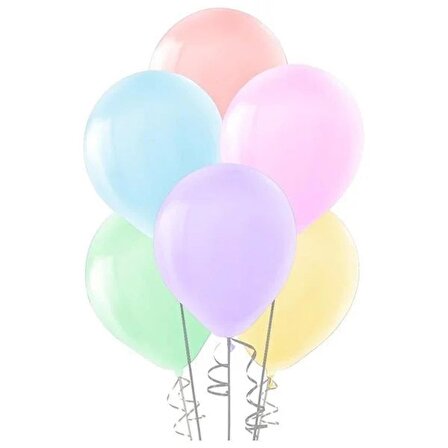 Makaron Balon 12" İnç 25 Adet Karışık Renkli Balon