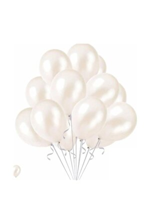 Beyaz Metalik Sedefli Balon 12" İnç 10 'lu Balon