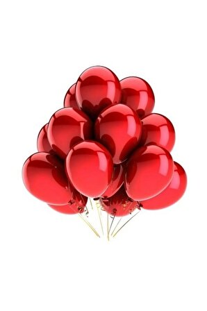 Kırmızı Metalik Sedefli Balon 12" İnç 10 'lu Balon