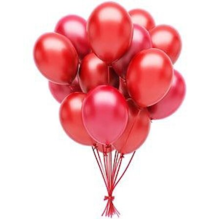 Kırmızı Metalik Sedefli Balon 12" İnç 10 'lu Balon