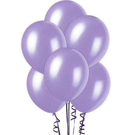 Lila Metalik Sedefli Balon 12" İnç 5 'li Balon