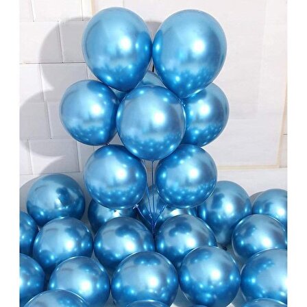 Mavi Metalik Sedefli Balon 12" İnç 10 'lu Balon
