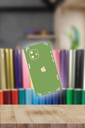 Yeşil iPhone 12 Kaplama Arka Ve Yan Full Kaplayan Koruyucu Body Hydrogel Kaplama