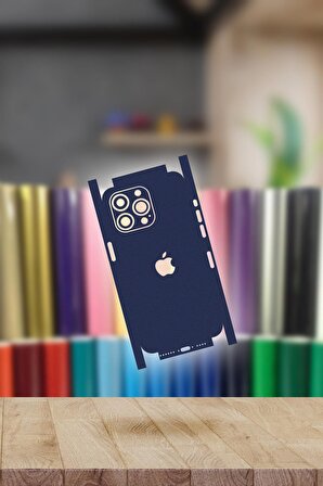 Lacivert iPhone 14 Pro Max Kaplama Arka Ve Yan Full Kaplayan Koruyucu Body Hydrogel Kaplama