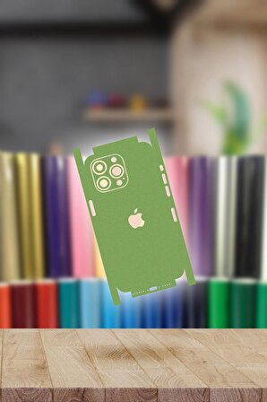 Yeşil iPhone 14 Pro Max Kaplama Arka Ve Yan Full Kaplayan Koruyucu Body Hydrogel Kaplama