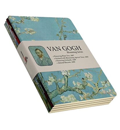 Van Gogh 4'lü Defter Seti 2 - Blooming Series - Çizgisiz - 64 Sayfa - 10,5x14cm